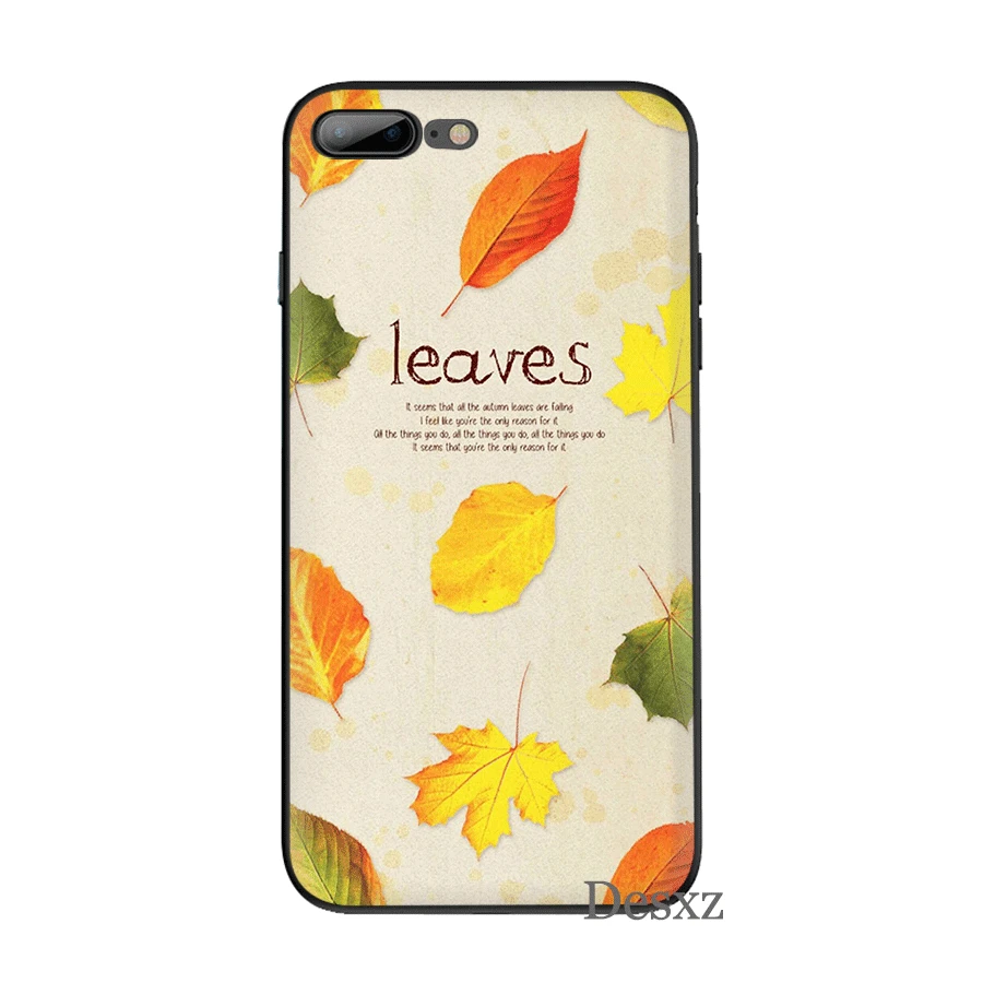 TPU чехол для телефона конфетного цвета художественный лист Iphone 5 5S SE 6 6s 7 8 Plus X XR XS Max