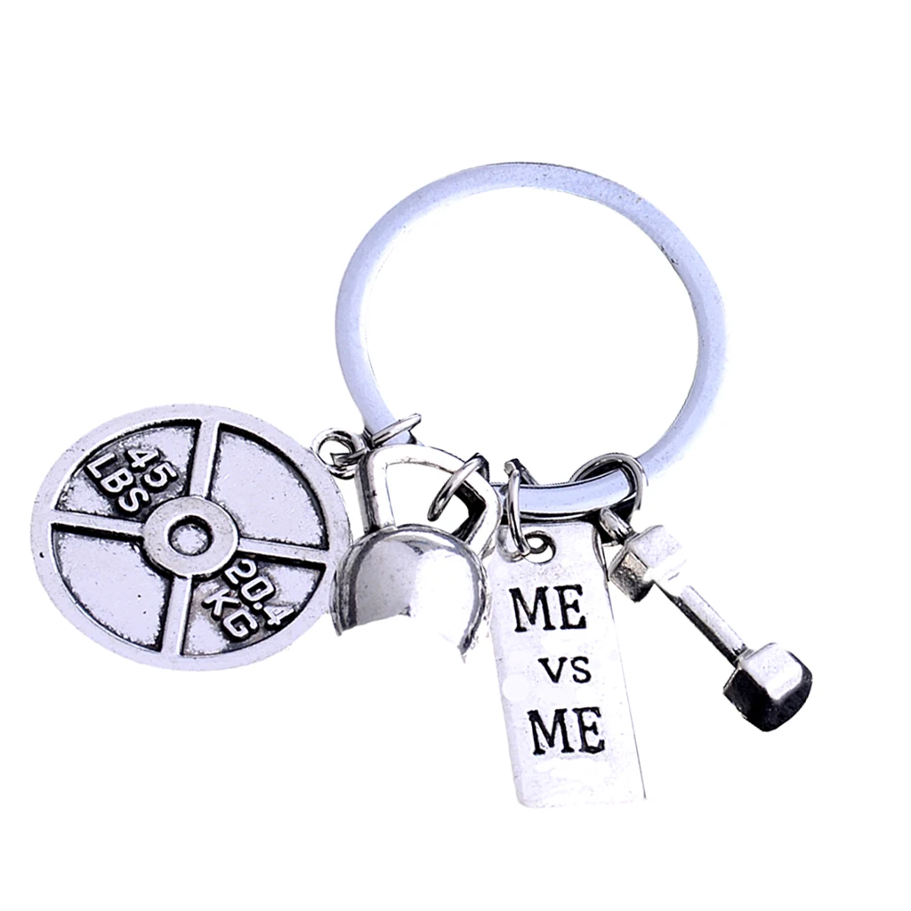 Novelty Fitness Gym Weightlifting Keyring, Exercise Bag Charm Pendant Alloy Keychain