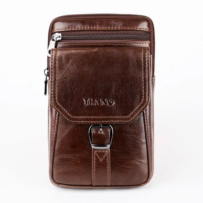 

2019 New men's pocket Leather material British Fashion Casual style High quality Multi-functional design Large capacity