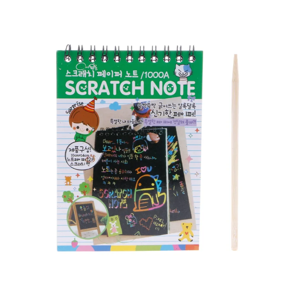 Scratch Scraping Book Art Magic Painting Paper Drawing Stick Kid Education Toy | Канцтовары для офиса и дома