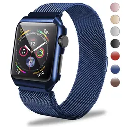 Milanese Loop замена группы металлический защитный чехол для Apple Watch серии группа 4 40 мм 44 мм iWatch ремешок серии 3/2/1 38 мм 42 мм