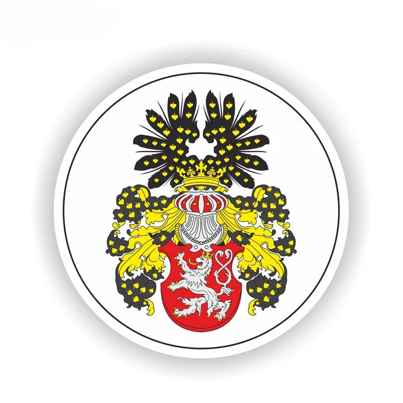 YJZT 12.8CM*12.8CM Creative BOHEMIA Coat Of Arms Helmet Decal Motorcycle Car Sticker 6-1980