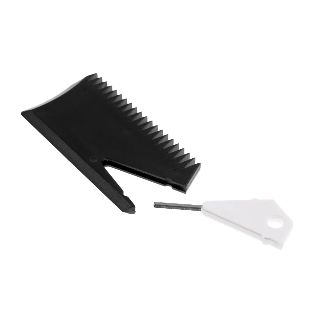 8.5cm Surfboard Wax Comb SUP Surf Board Wax Remove Comb With Fin Key Black for Water Sports Surfing Surfboards Bodyboard Black