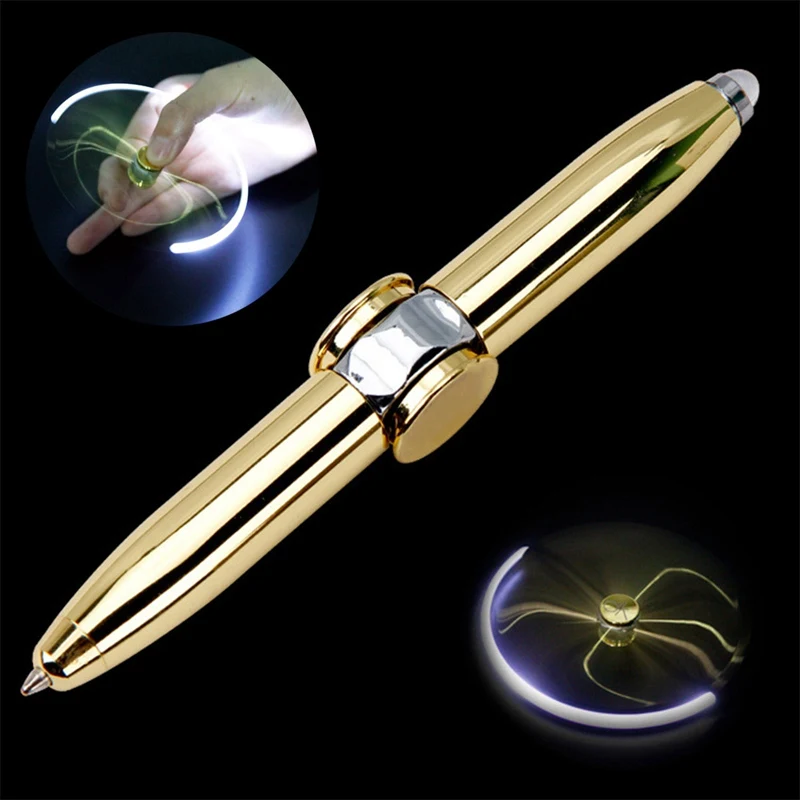 Finger Leisure Toys Fidget Spinner Multi-Function Gyroscope Pen Decompression Light LED Lamp Ball Point Pen Relieve Stress