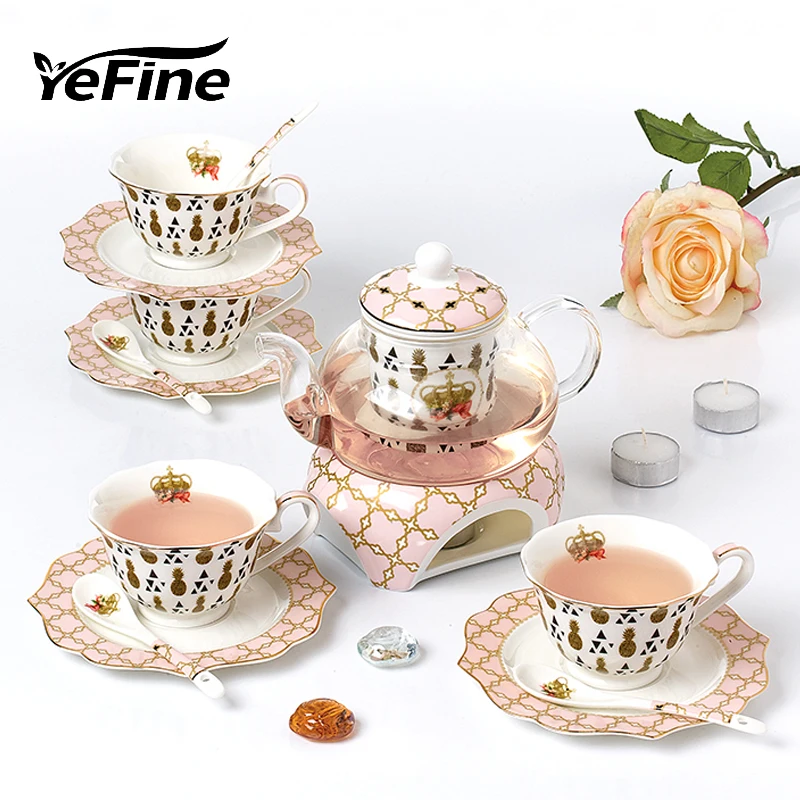 YeFine New Arrival Afternoon Black Tea Set High Quality Heatable Glass