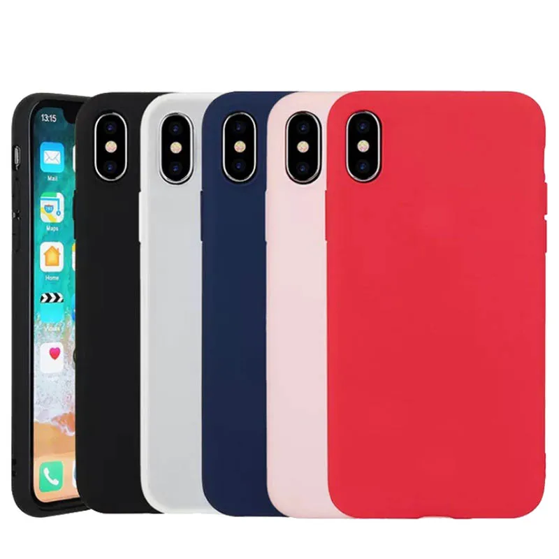 

2019 Luxury Soft Back Matte Color Cases for iPhone 7 plus 8 6 6s X XS max XR 5 5s 5E Case Shockproof TPU Silicon Back Cover Capa