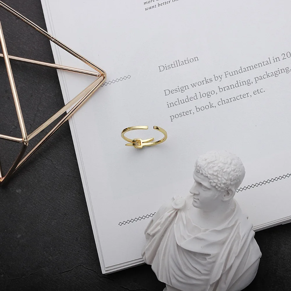 SHANICE ювелирные изделия из стерлингового серебра 925 пробы регулируемые Простые открытые кольца в форме Луны для женщин anillo de plata