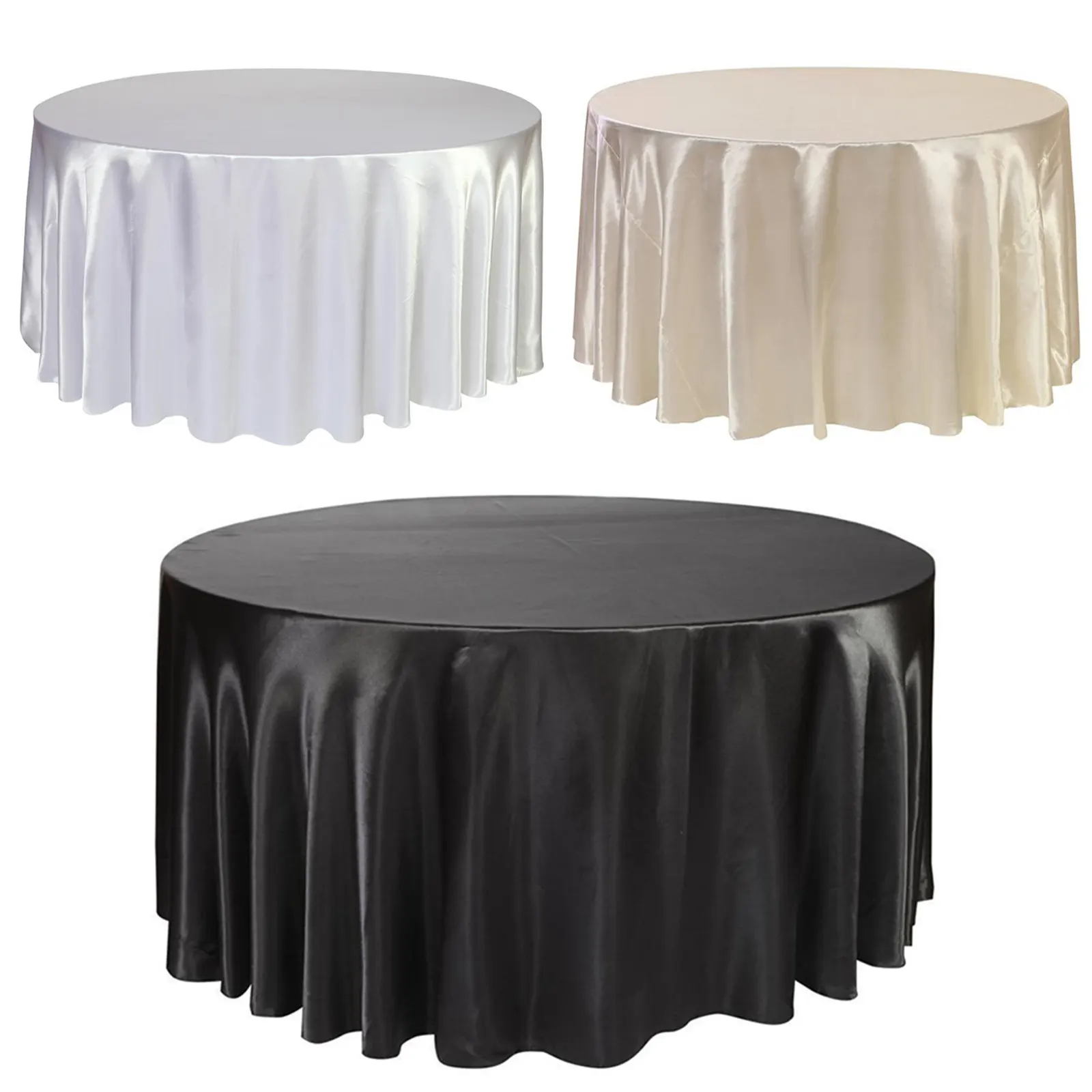 جولة الحرير مفرش المائدة 57''90''120'' ل الزفاف اقمشة طرحات الموائد لعيد الميلاد فندق المنزل الديكور الجدول غطاء الحرير القماش