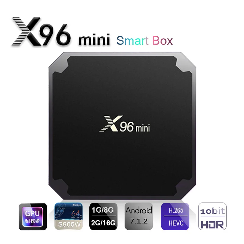 

X96 mini Android 7.1 Smart TV BOX 2GB 16GB TV BOX Amlogic S905W Quad Core support 4K 30tps 2.4GHz WiFi X96mini IPTV Set top box