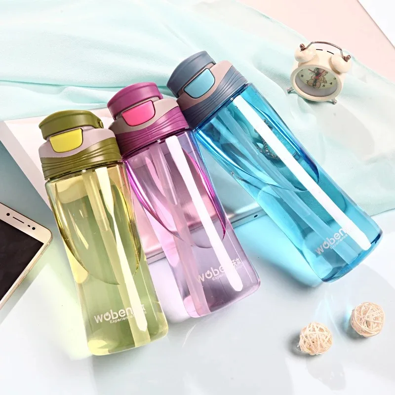 Sports Water Bottle Outdoor My Bottles With Straw Running Plastic