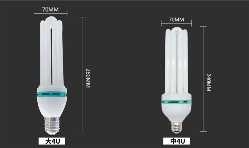 LED 에너지 절약 튜브 고출력 전구, 가정용 백색 조명, 실내 침대 룸 램프, CFL 형광, E27, 4U, 6U, 8U, 65W, 150W, 200W, 350W