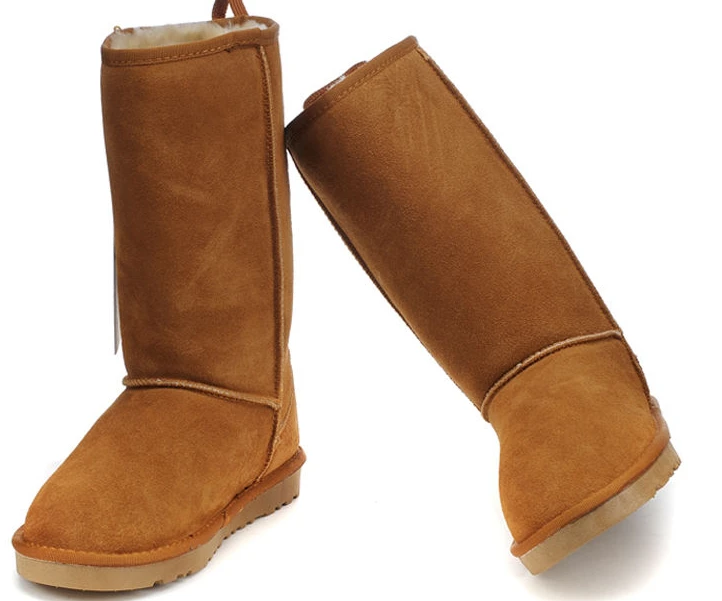 suede boots in snow
