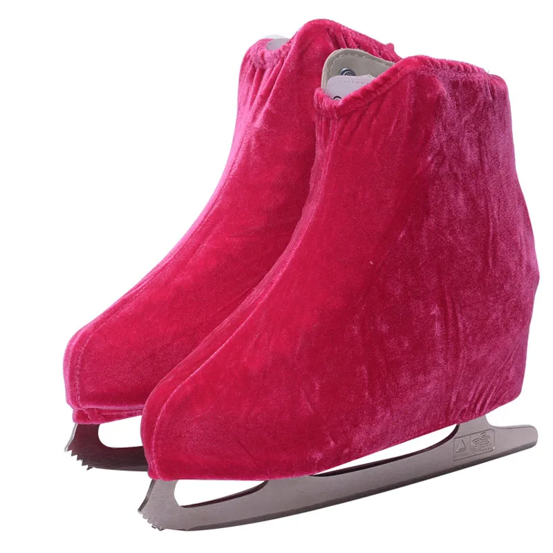 2 Colors Child Adult Velvet Ice Figure Skating Shoes Cover Solid Color Roller Skate Accessories Athletic Pink And Black 2 Colors Child Adult Velvet Ice Figure Skating Shoes Cover Solid Color Roller Skate Accessories Athletic Pink And Black