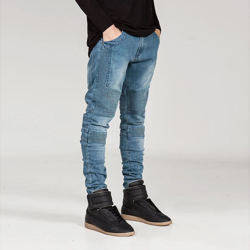 NIBESSER Hip Hop Vintage Trouser Skinny Pant Stretch Denim Pants Solid Slim Fit Jeans Men Casual Biker Male Street | Мужская одежда