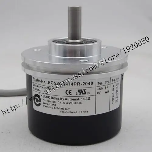 

stock EC58A8-H4PR-2048 Elco ELCO 2048 line rotary encoder solid shaft 8mm
