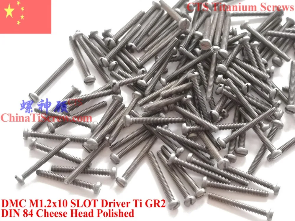 

Titanium screw M1.2x10 DIN 84 Cheese Head Slotted Driver 50 pcs