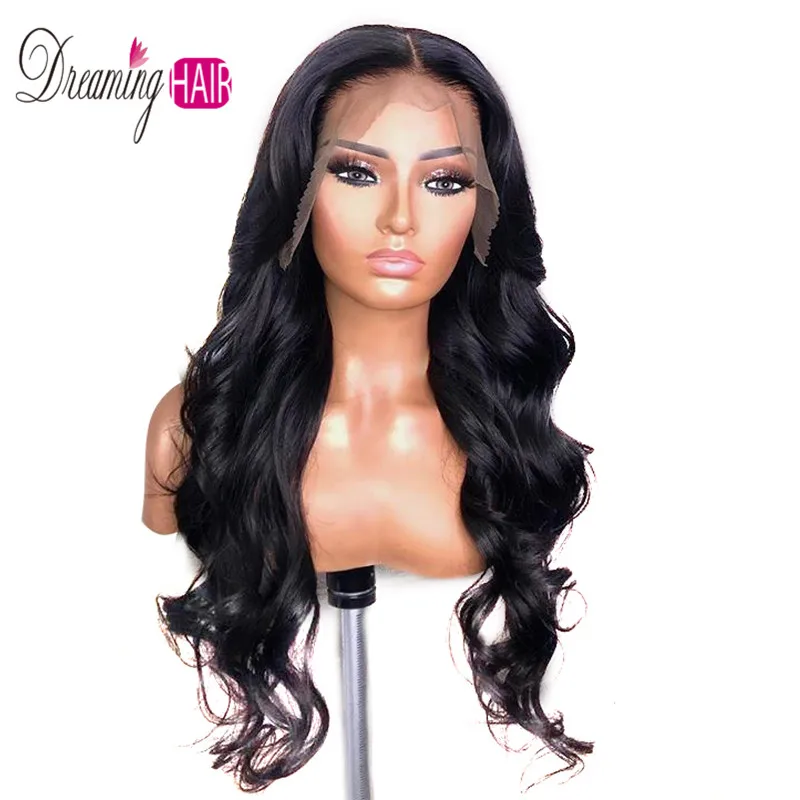 Body Wave Ombre Orange Color long deep part 13x6 Front lace wig Remy Hair Brazilian Human Hair Wigs With Baby Hai