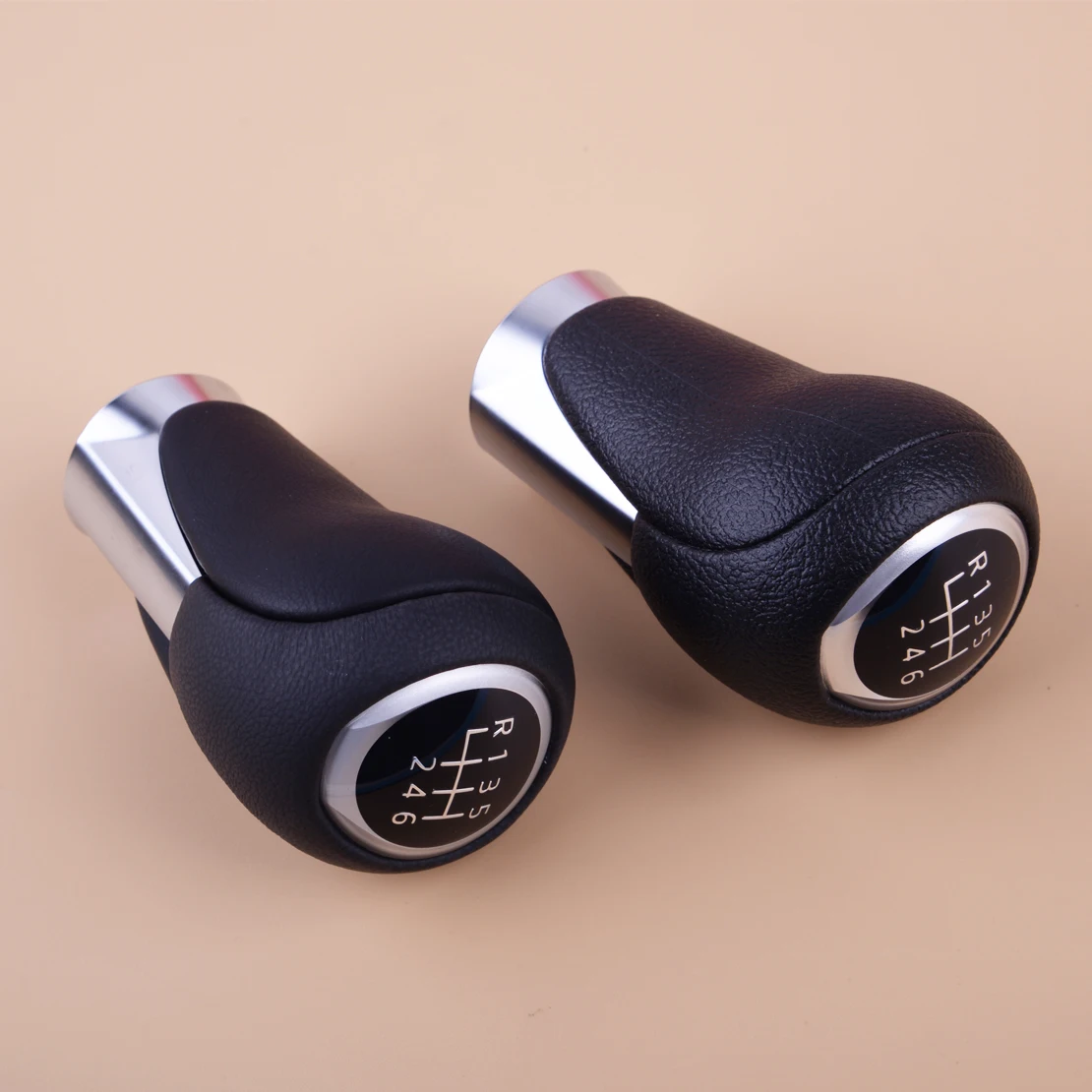 DWCX Black 6 Speed Car Genuine Leather Manual Transmission Gear Shift