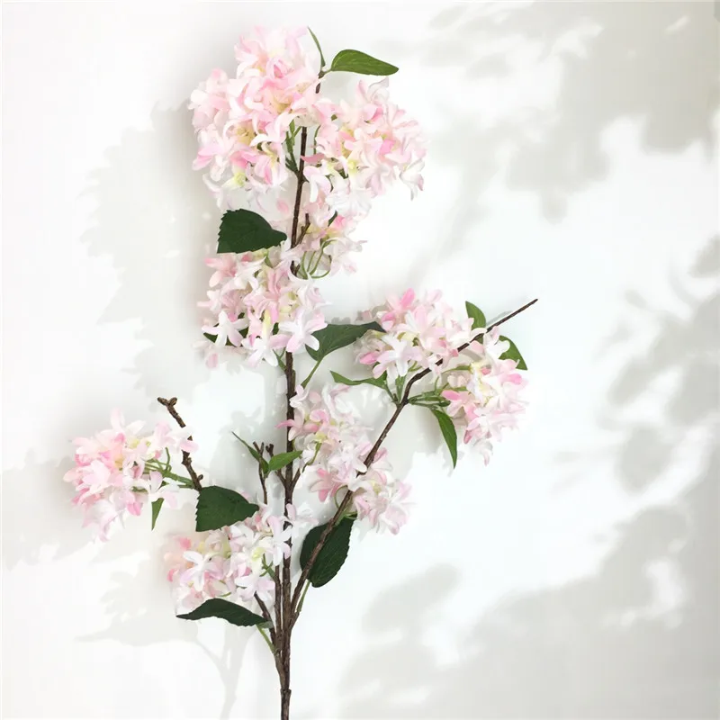Flone 4 Branch Artificial Lilac Flowers Simulation Cherry Bouquet Fake Silk Flower Wedding Home Party Decor Floral Arrangement (8)