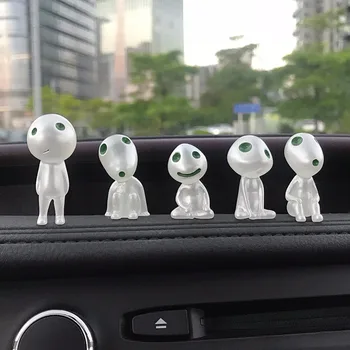

Car Ornament Resin Cute Mini Luminous Decoration Alien Dolls Automobiles Interior Forest Spirit Elf Decor For Princess Mononoke