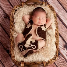 Лидер продаж ручной вязки новорожденных Ковбойская куртка и Сапоги и ботинки для девочек Опора оборудование Размер: 0-1 м, 3-4 м