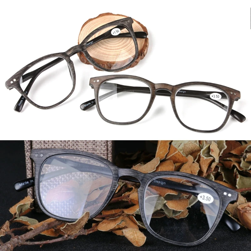 Wood Grain Reading Glasses Presbyopic Eyeglass Unisex Spectacles +1.0 +1.5 +2.0 +2.5 +3.0 +3.5