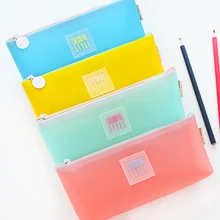 Freel shipping simple large capacity pencil bag small fresh student stationary bag