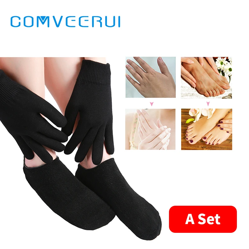 

SPA Gel Reusable Gloves & Sock Moisturizing Whitening Nourishing 1pair Glove+1pair Sock Beauty Suit Hand Foot Care Soothes Skin