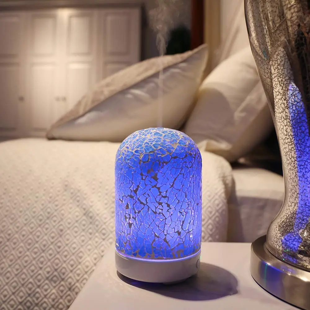 Стеклянный ароматерапия эфирное масло диффузор холодный туман увлажнитель воздуха 7 цветов меняющие светодиодные лампы для дома, офиса, спальни, гостиной