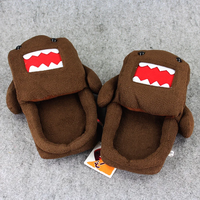 1 Pair 27cm Domo Kun indoor Slippers Plush Shoes Warm Winter Adult Slipper Toy Christmas Gift