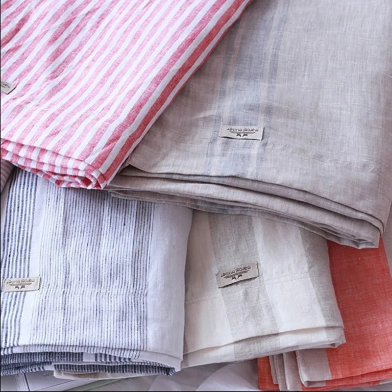 Extra Wide 110 Inch Linen Fabric 100 Pure Flax Cloth Stone Washed Extra Wide 110 Inch Linen Fabric 100 Pure Flax Cloth Stone Washed Stripe Soft Medium Weight 4cm Grey And Ivory