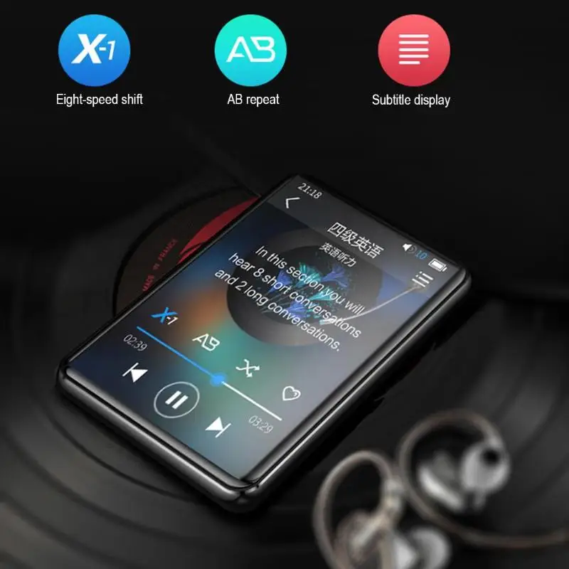 Бенджи X6 MP3 полная Сенсорный экран 4/8/16 Гб музыкальный плеер FM радио видео электронная книга MP3 с Встроенный динамик Поддержка 28 языков