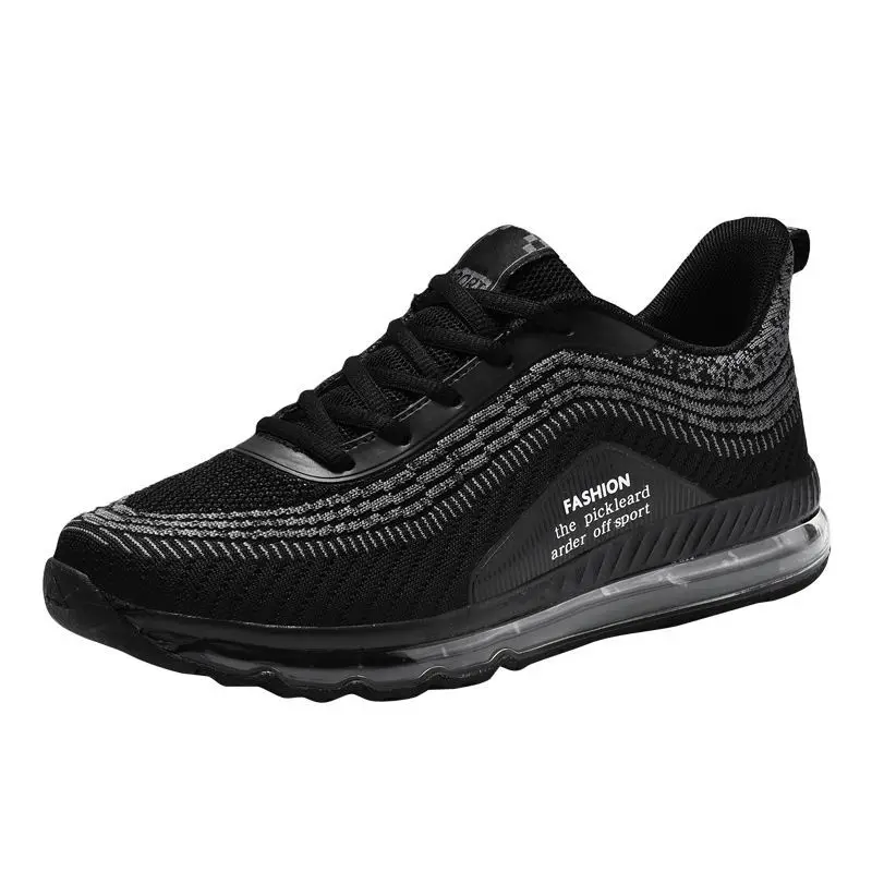 

Outdoor sneakers men casual running shoes Large size Full palm Air cushion Breathable black and white men sport shoes