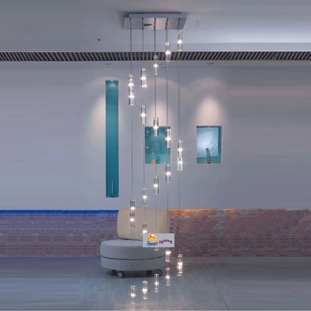 30 lichter große led kronleuchter lange stairway kristall kronleuchter lampe große moderne kristall leuchte villa hängen