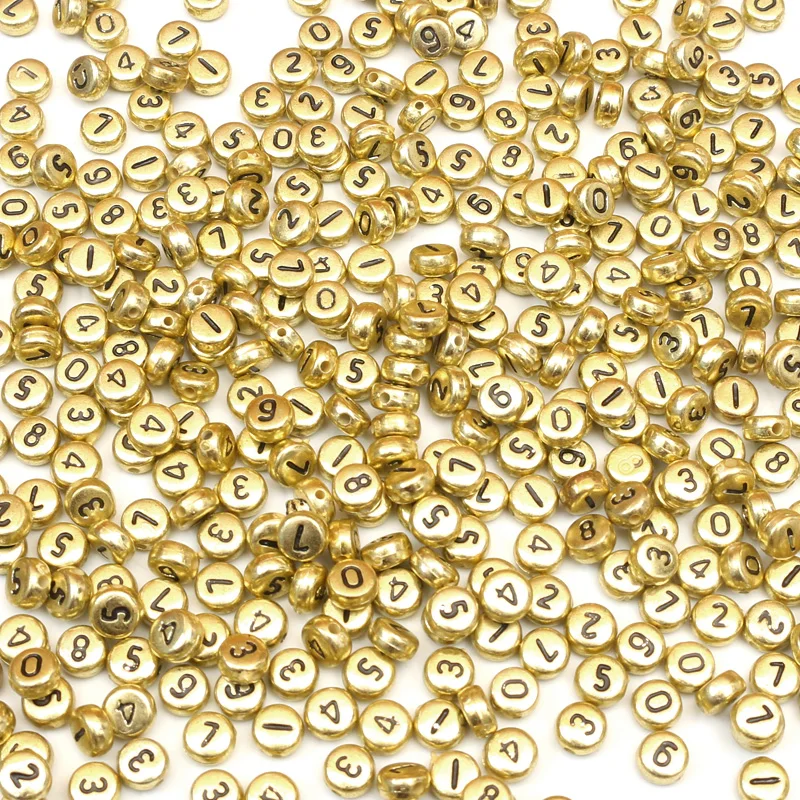 

200Pcs Mixed Colourful Number Acrylic Beads For Jewellery Marking Loose Spacer Beads Bracelet Necklace Charm Jewelry Finding