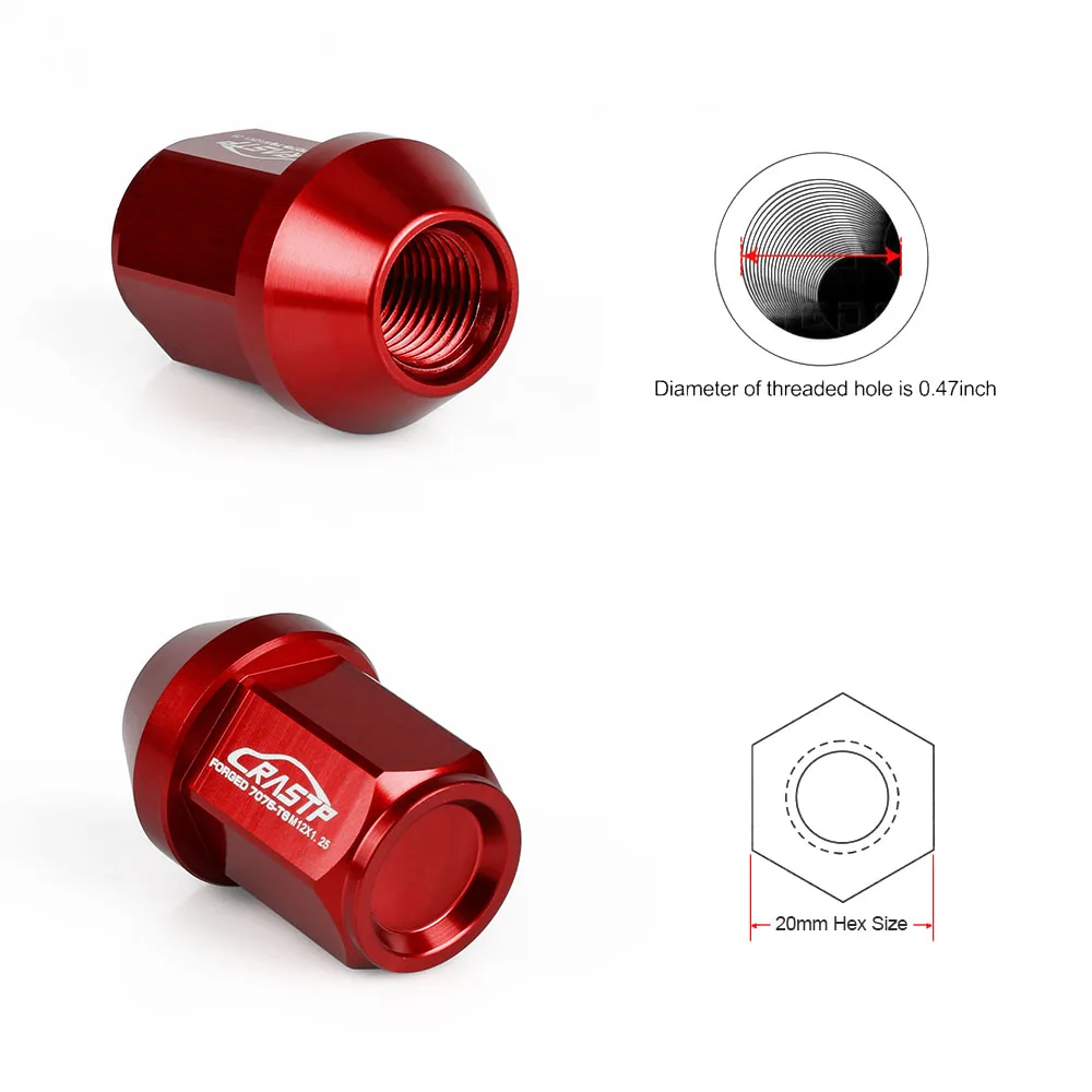 RASTP-новое поступление 20 шт гоночные кованые 7075-T6 легкие гайки 35 мм колесные гайки M12x1.5 M12x1.25 автомобильные аксессуары RS-LN045