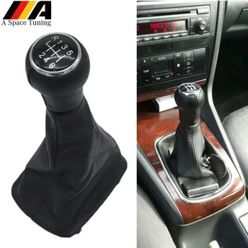 

5 / 6 Speed Car Styling Gear Shift Knob Lever Stick Gaiter Boot Cover Case for AUDI A6 C5 A4 B5 A8 D2 1997 1998 1999 2000 2001