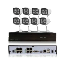 HD 720 P 1.0MP 8ch POE ip-камера видеонаблюдения с поддержкой Wi Камера Системы сети P2P наружного наблюдения Ночное видение 8CH POE NVR ONVIF 2,1 CCTV комплект