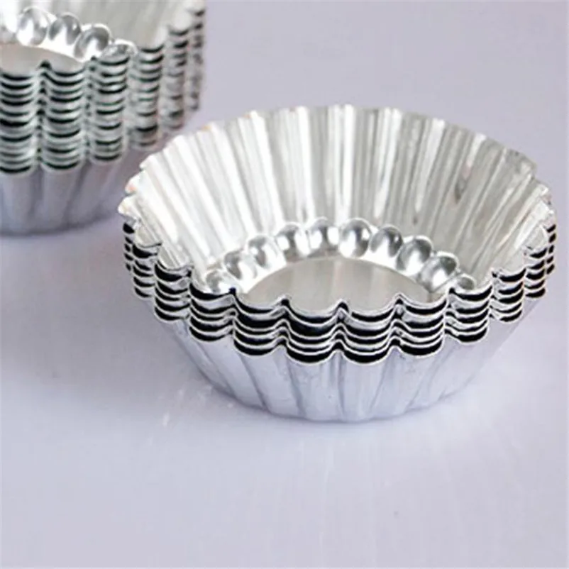 10pcs Egg Tart Aluminum Cupcake Cake Cookie Mold Pudding Mould Tin Baking Tool Cake Pastry Kitchen supplies Decorating Tool S24 (2)
