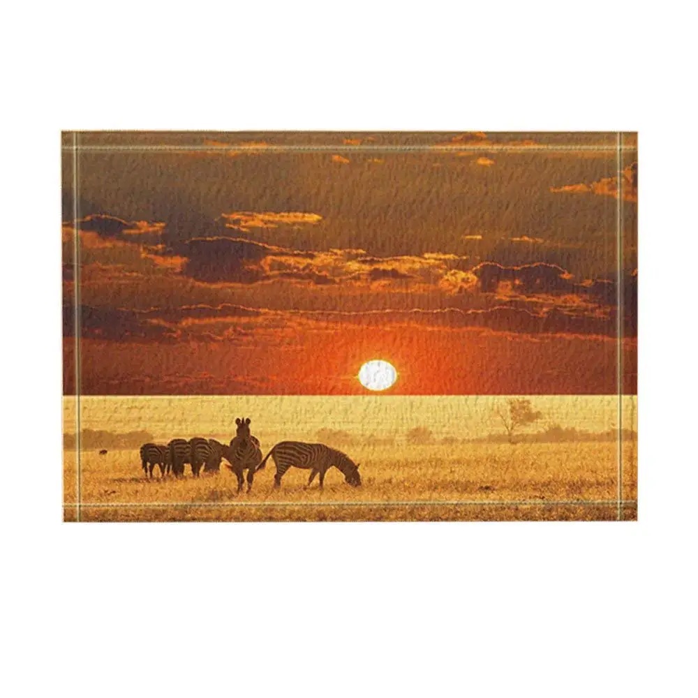 Африканский сафари душ Декор диких животных Зебра на закате коврик для ванной нескользящий коврик пол EntrywaysDoor коврик аксессуары для ванной комнаты