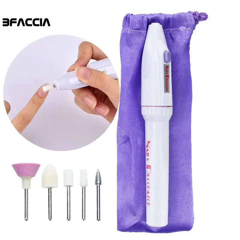 

Bfaccia 5 in 1 Mini Nail Art Drill Machine Electric Nail Drills Pen Bits Manicure Pedicure Gel Polish File Buffer Nail Art Tools