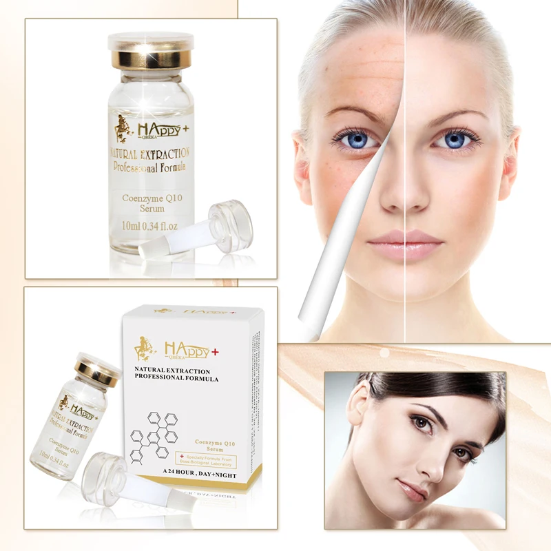 

2PCS Natural Coenzyme Q10 Face Serum Anti Wrinkle Anti-aging Tighten Whiten EGF Collagen Pure Hyaluronic Acid Skin Care Essence
