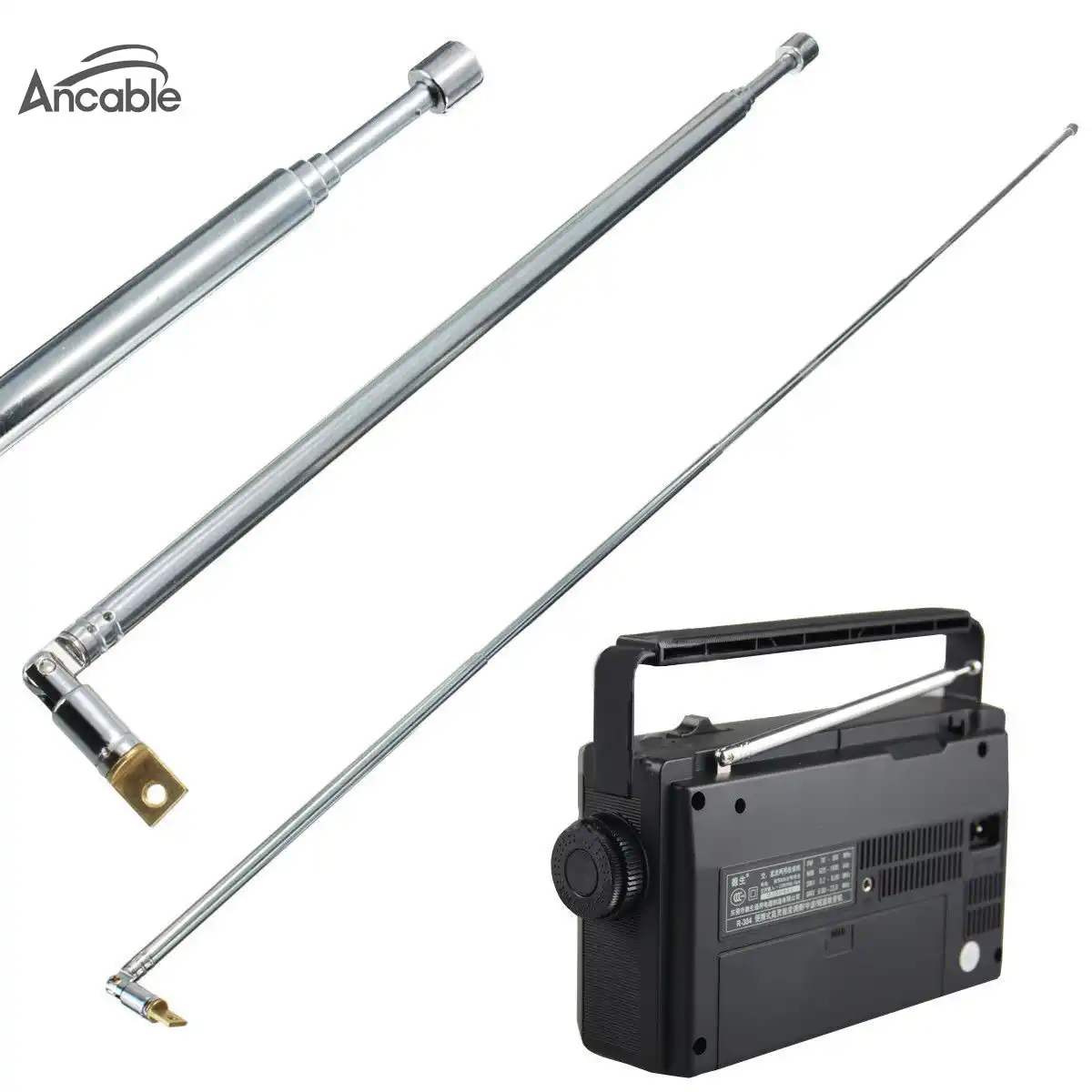 Telescopic Antenna Replacement Radio Receiver Steel Whip Aerial For