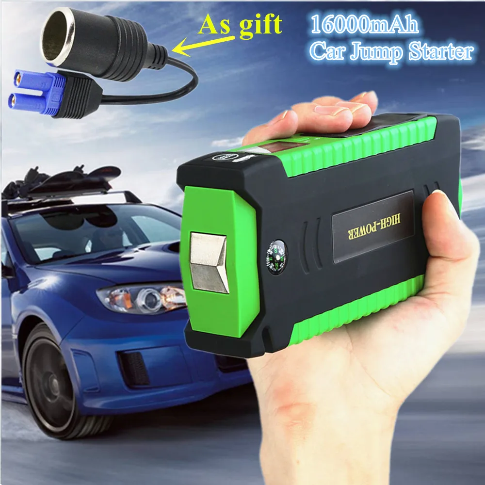 

2019 Multi-Function 600A 12V Car Jump Starter 4USB Power Bank 16000mAh Mini Starting Device Car Charger For Car Battery Booster