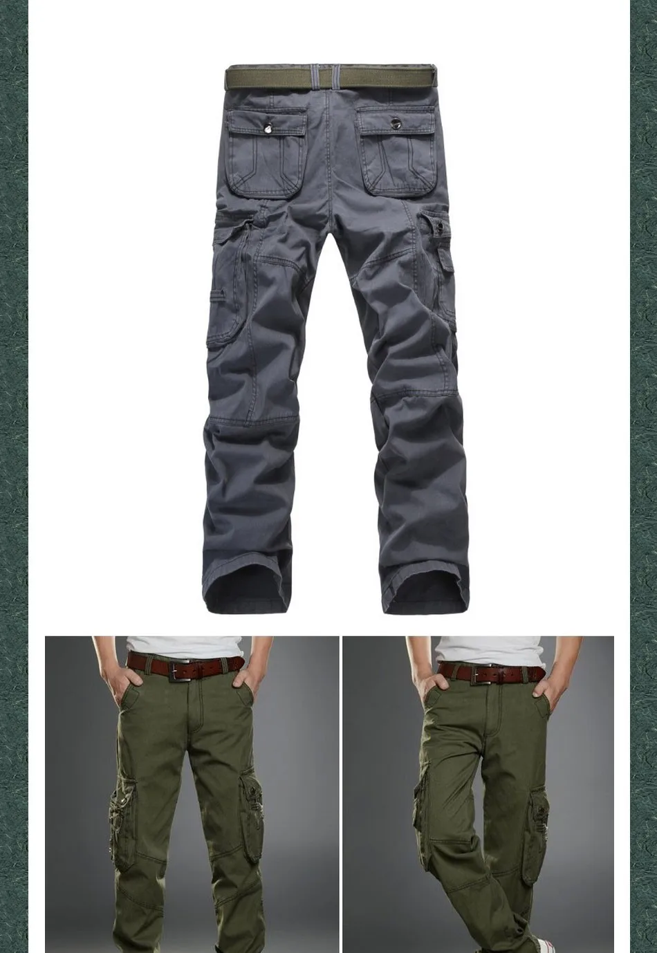Мода на открытом воздухе повседневные мешковатые Staight армейские брюки мужские армейские хлопковые комбинезоны военные камуфляжные брюки плюс размер 38
