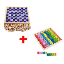 Монтессори математика Обучающие деревянные Обучающие игрушки 1-100 цифры когнитивные 10*10 Таблица размножения детей