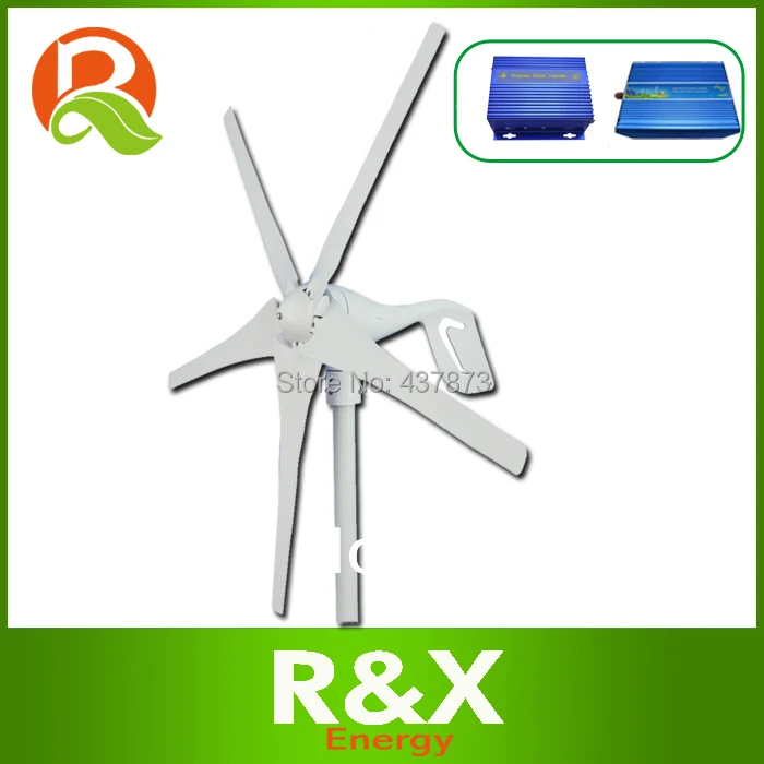 

400W wind power generator with 5 PCS blades. Combine with wind/solar hybrid controller+600w off grid inverter.