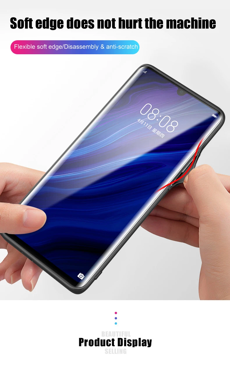 Для huawei P30 Pro изогнутый стеклянный чехол P30 Pro Чехол Противоударная задняя крышка силиконовый мягкий край для huawei P 30 Pro защитная оболочка