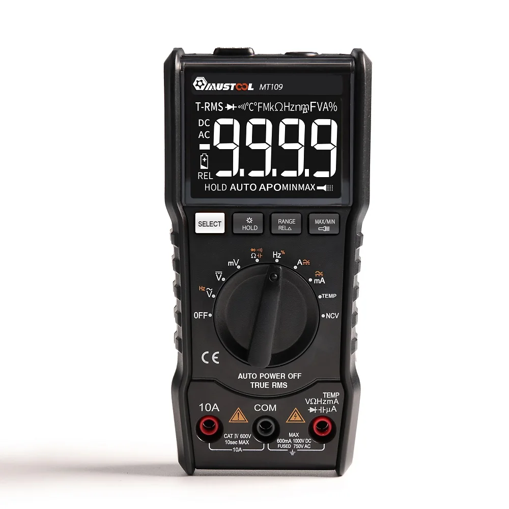 Goedkoop MUSTOOL MT109 Draagbare 9999 Counts True RMS Multimeter AC DC Spanning Stroom NCV Temperatuur Tester