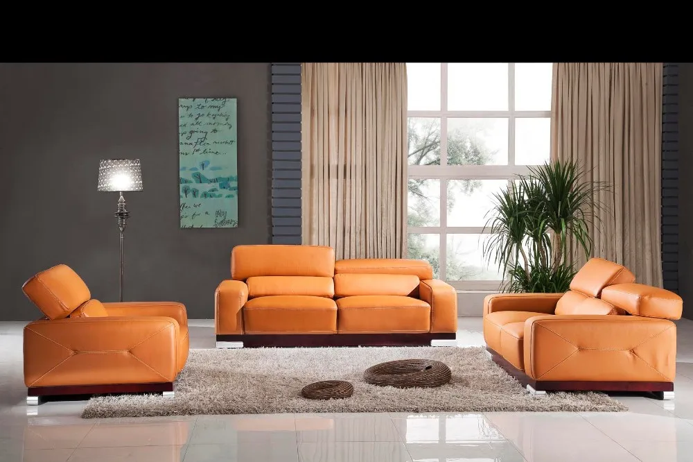 2015 new post modern sectional leather sofa set European